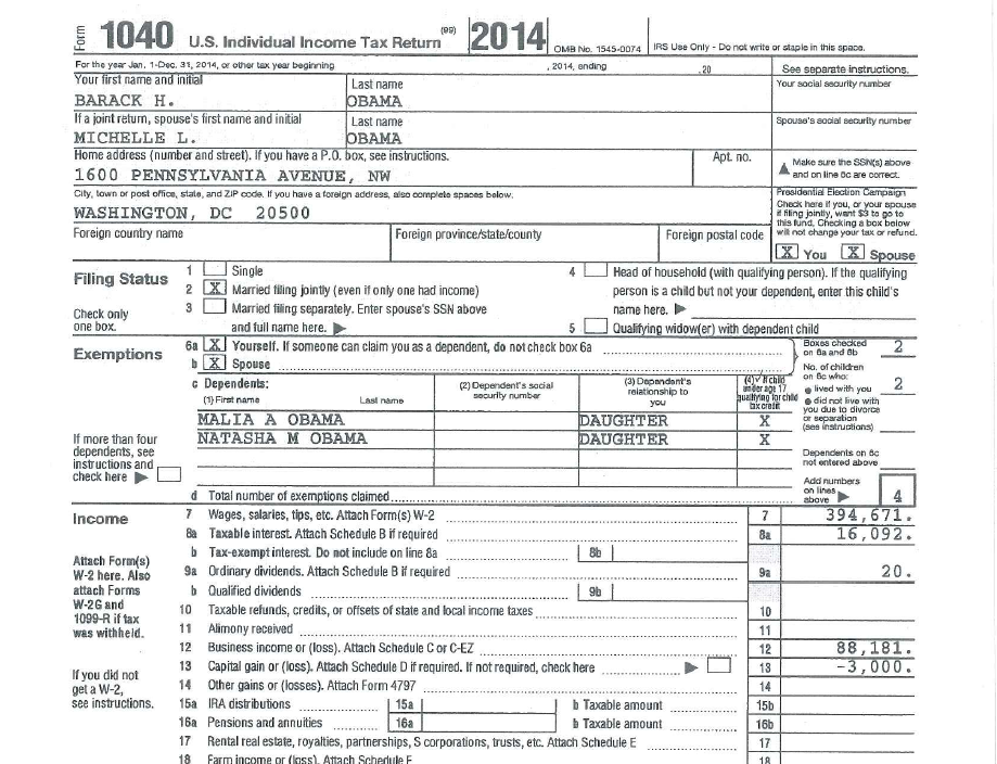 federal tax form