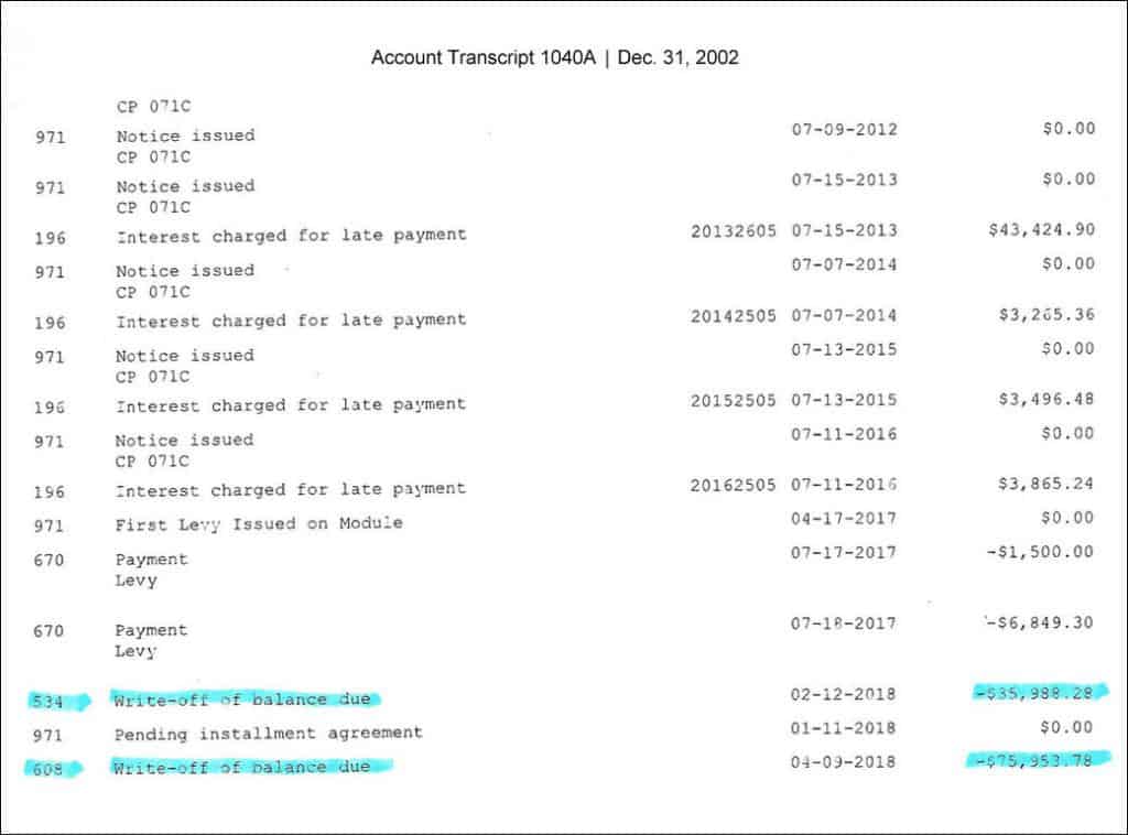 Here's What It Looks Like When A $112,000 IRS Balance Expires ...